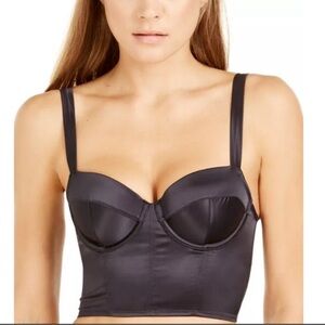DKNY Women’s Satin Statement Bustier 34D Black NWT